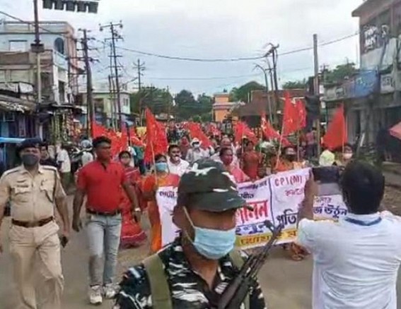 CPI-M held protest rally over increasing necessary commodities at Khowai